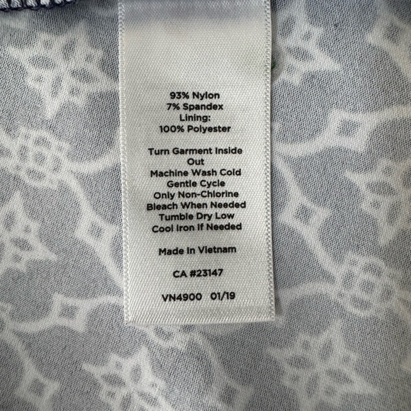 Talbots Blue and White A-line Dress with Long Sleeves - Picture 6 of 9